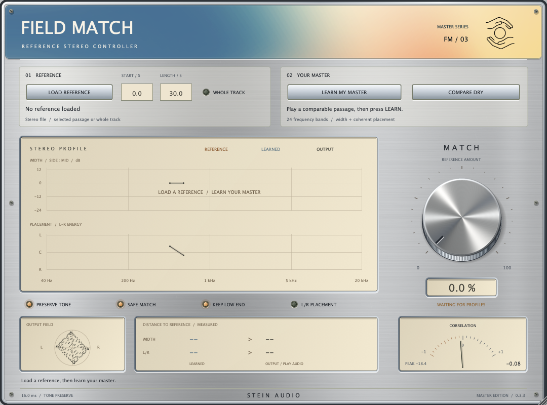The actual interface of FIELD MATCH